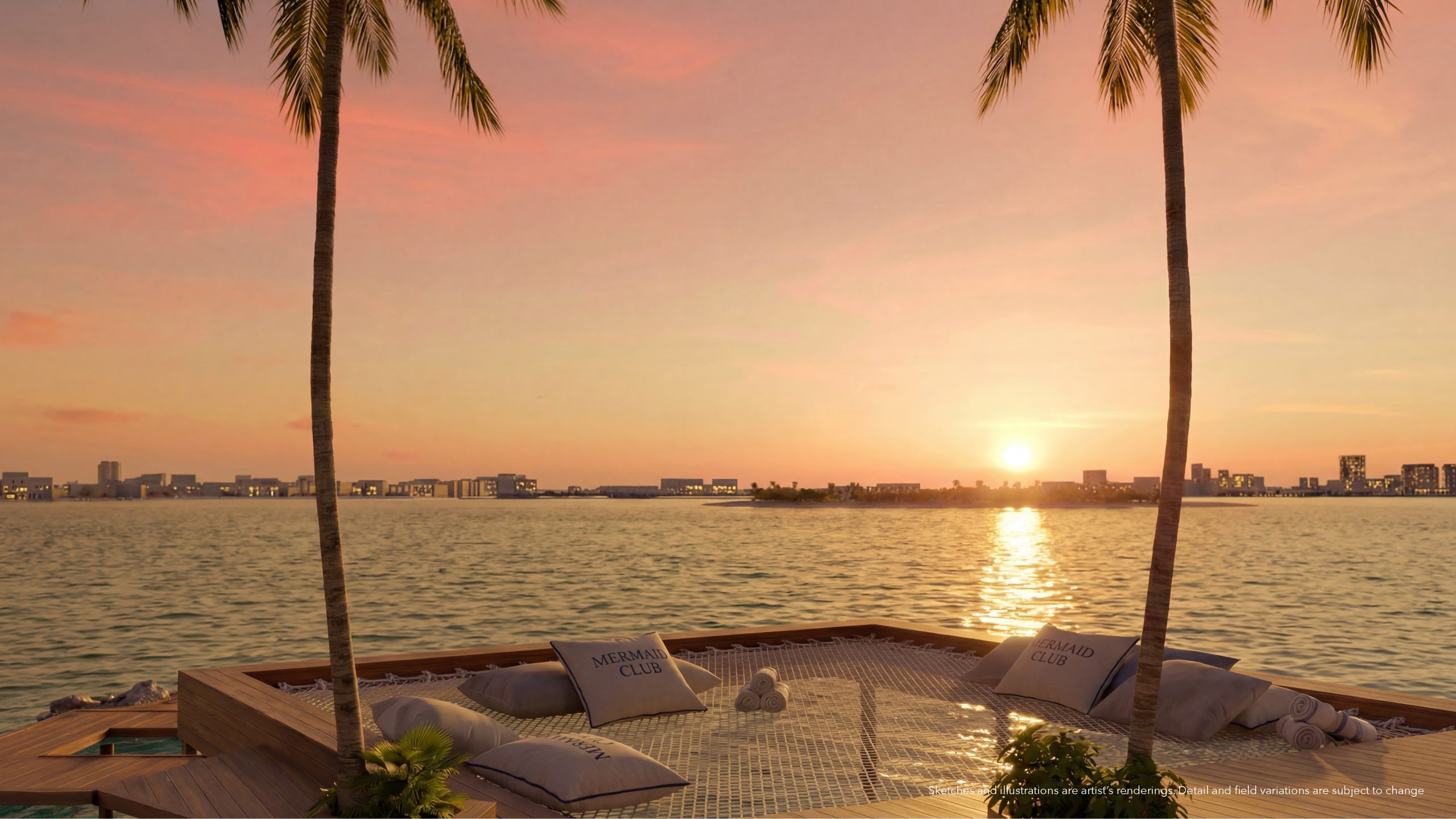 Sun beds al atardecer