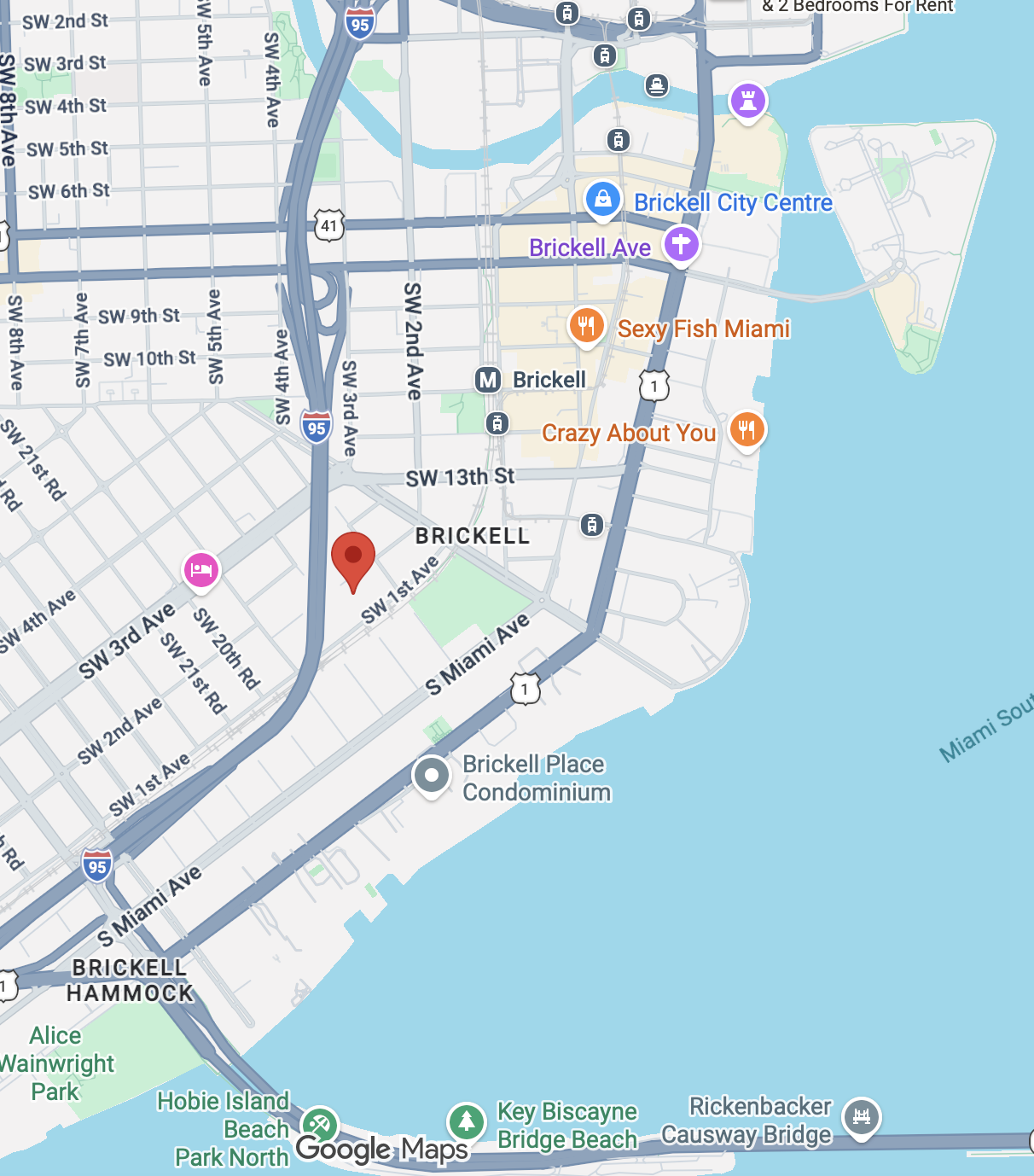 Ubicación Parkside Brickell en el mapa