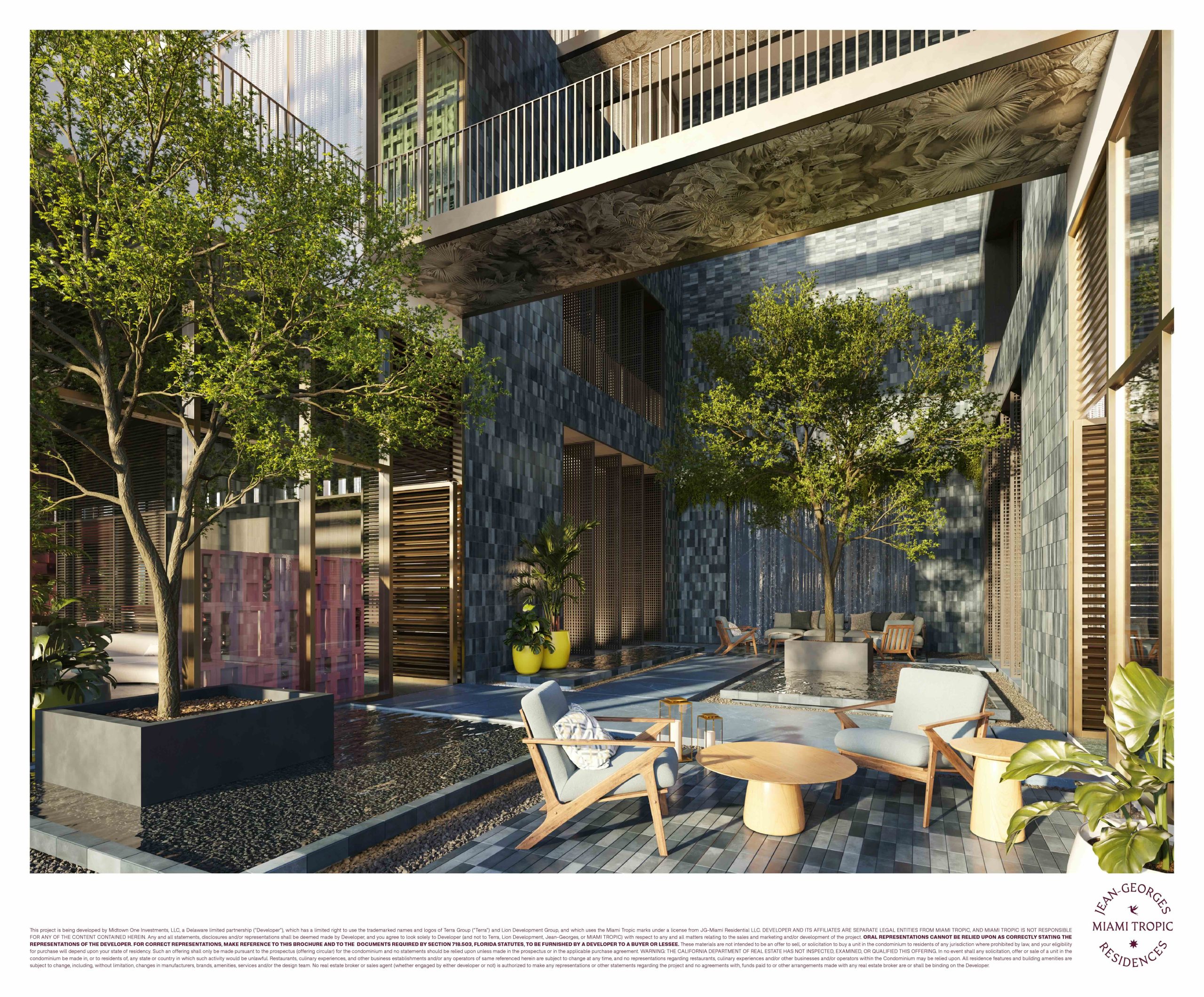 Jardín y courtyard en el Nivel 5 de Miami Tropic Residences
