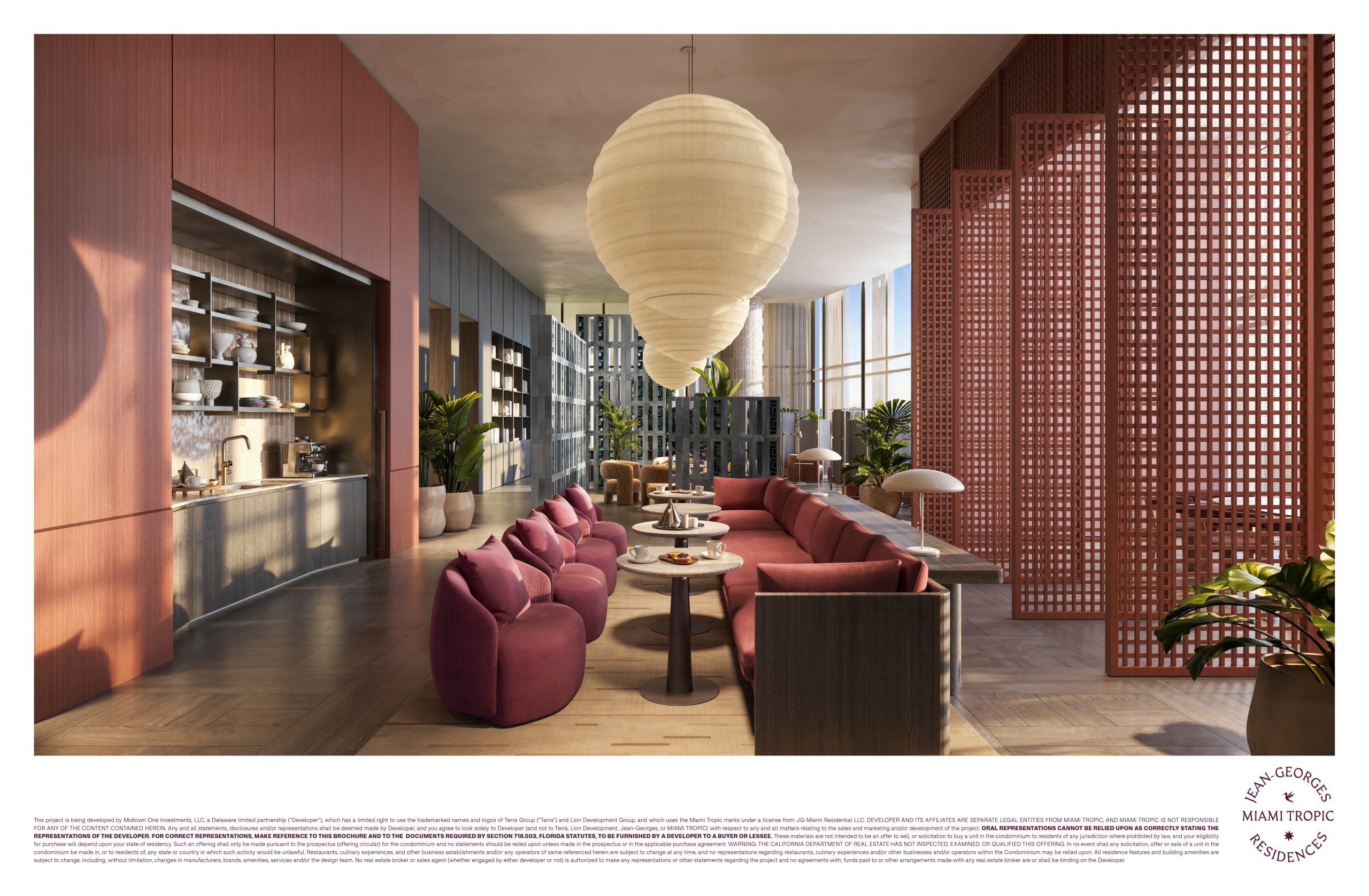 Business lounge y coworking en el Nivel 5 de Miami Tropic Residences
