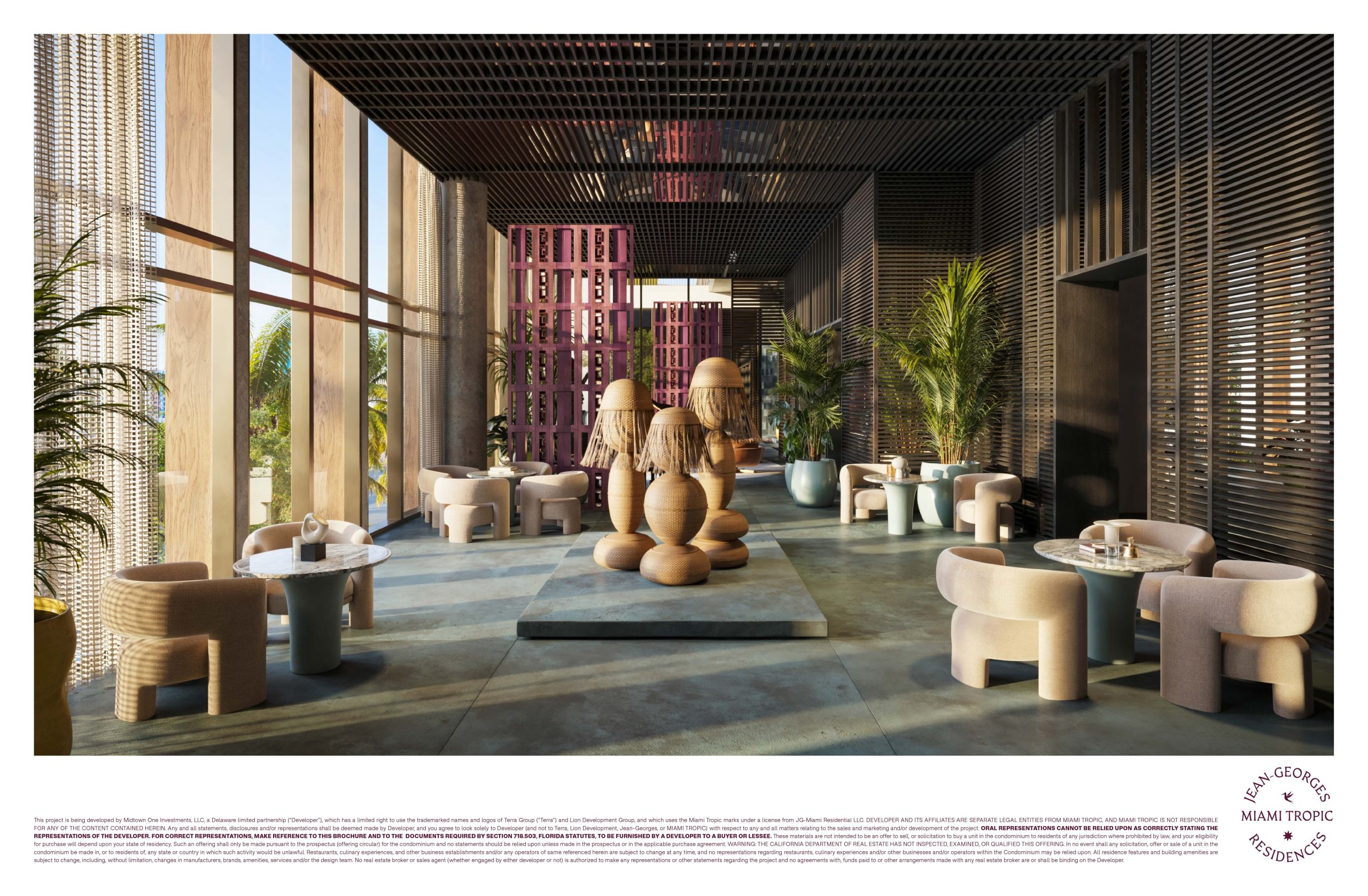 Salón para residentes en el Nivel 5 de Miami Tropic Residences