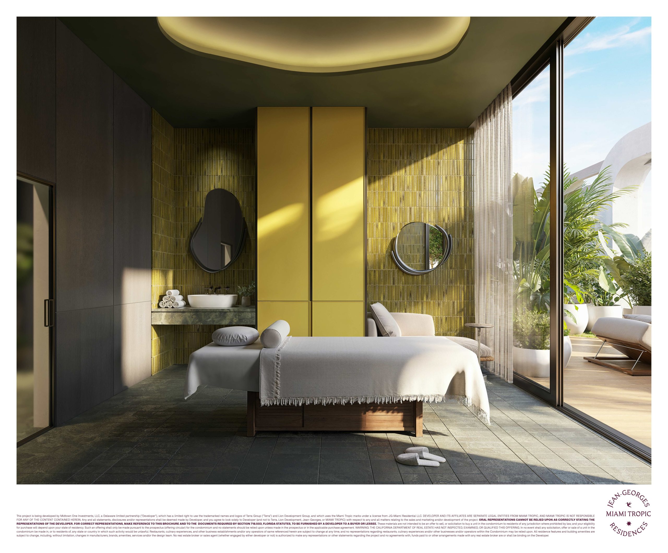 Sala de masajes y spa en el Nivel 7 de Miami Tropic Residences