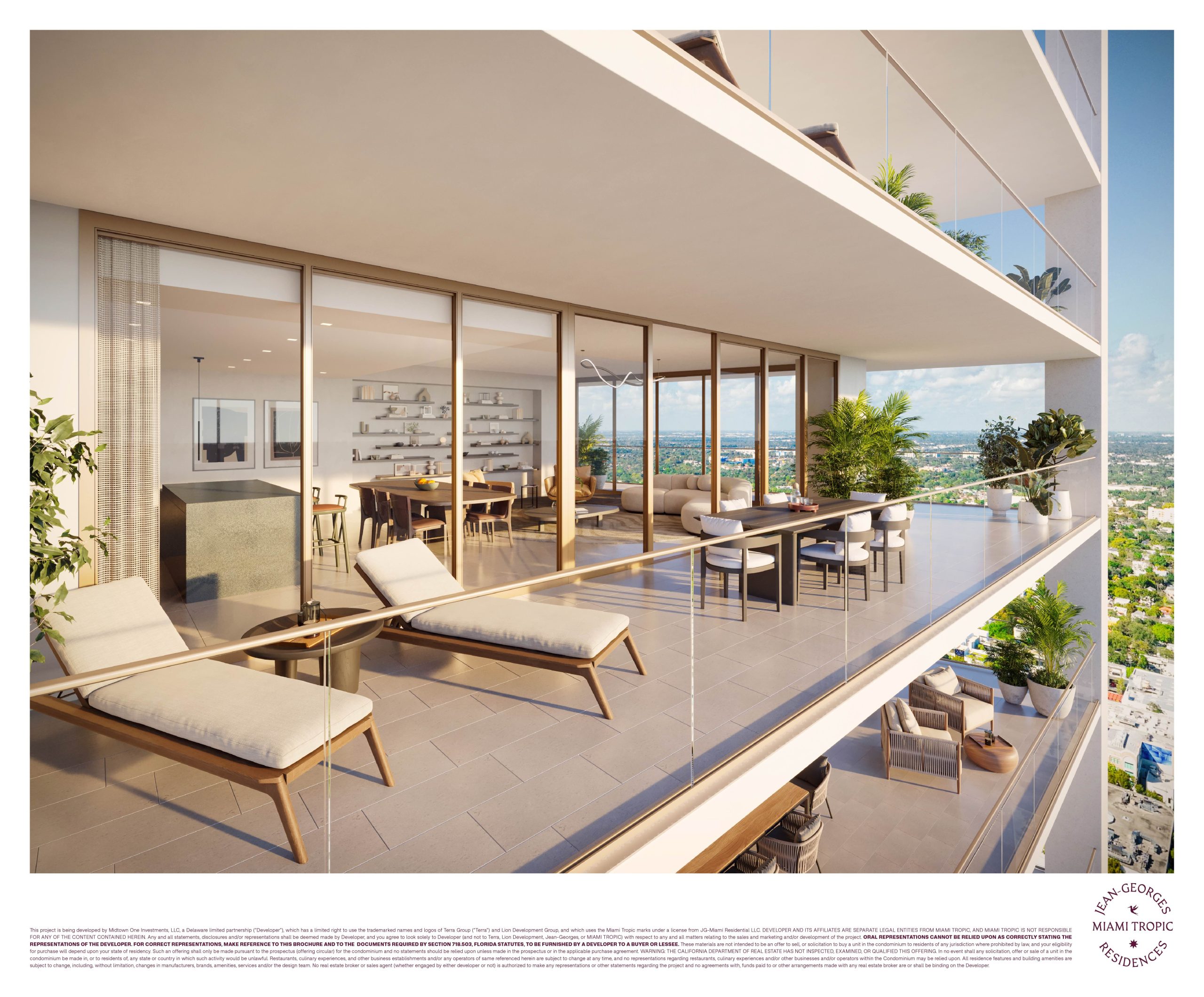 Balcón y terraza de día, Residencia 01, Miami Tropic Residences