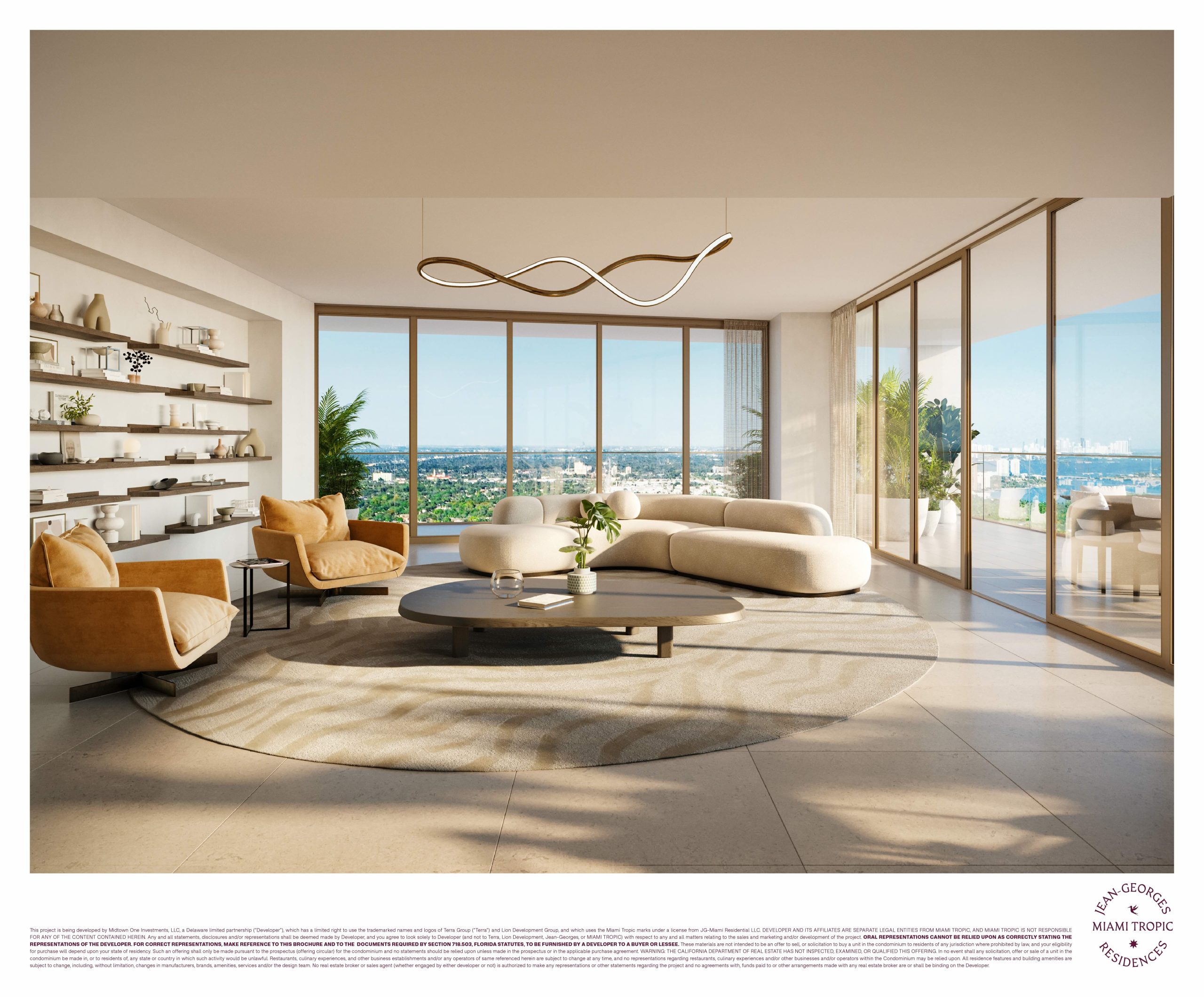 Sala de estar, Residencia 01, Miami Tropic Residences