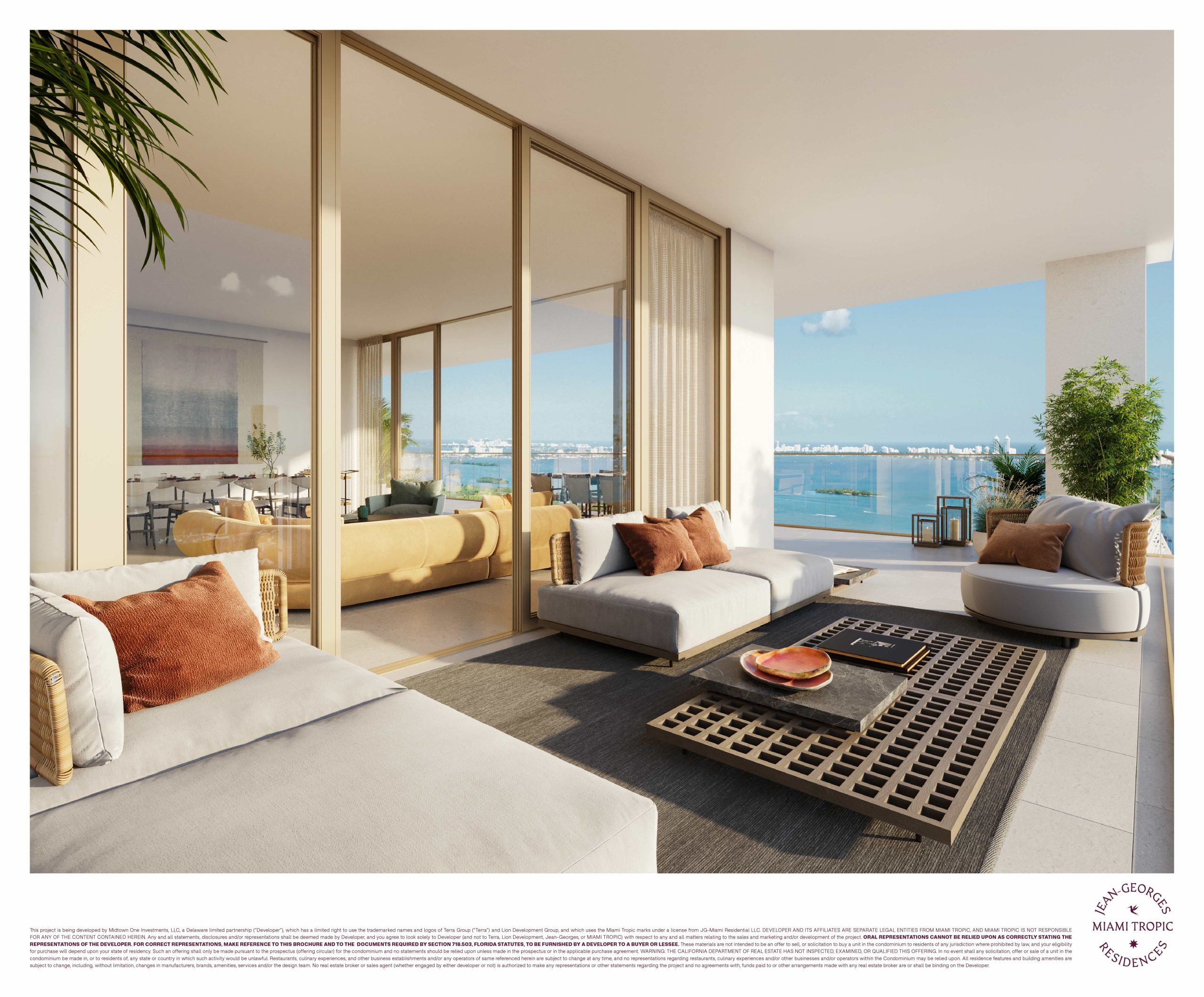 Sala con balcón, Residencia 04, Miami Tropic Residences